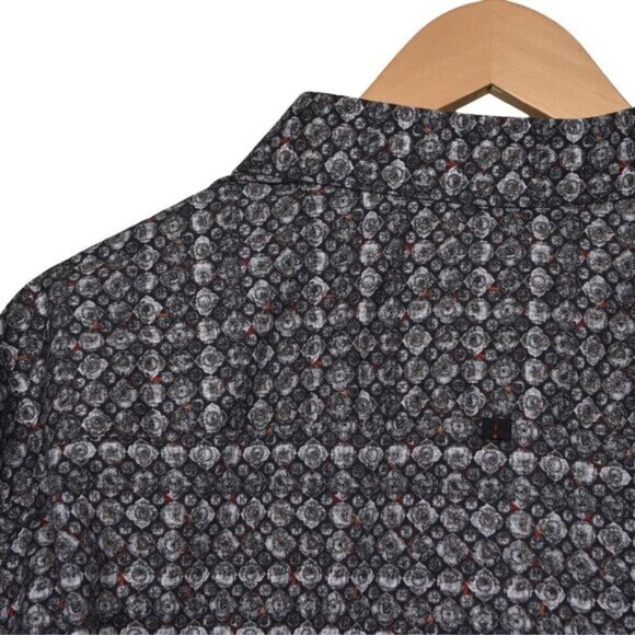 7 Downie Street Dress Shirt Button Up Long Sleeve Black Gray Size XXL - Picture 7 of 11